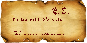 Markschejd Dévald névjegykártya